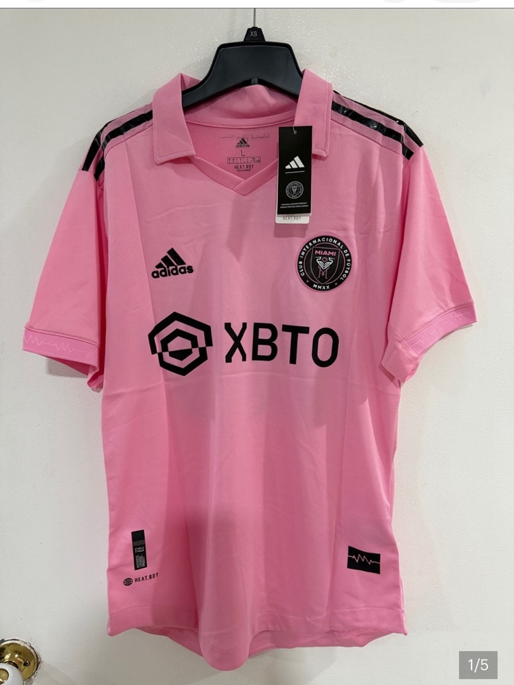 adidas Pink Inter Miami Soccer Jersey with Black Accents